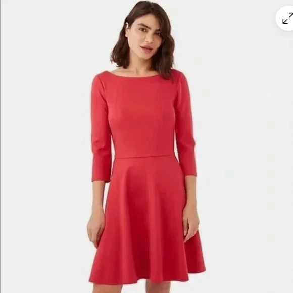 kate spade | Dresses | Kate Spade Dress Womens Size Small Red Boat Neck Ponte  Fit Flare Pockets | Poshmark
